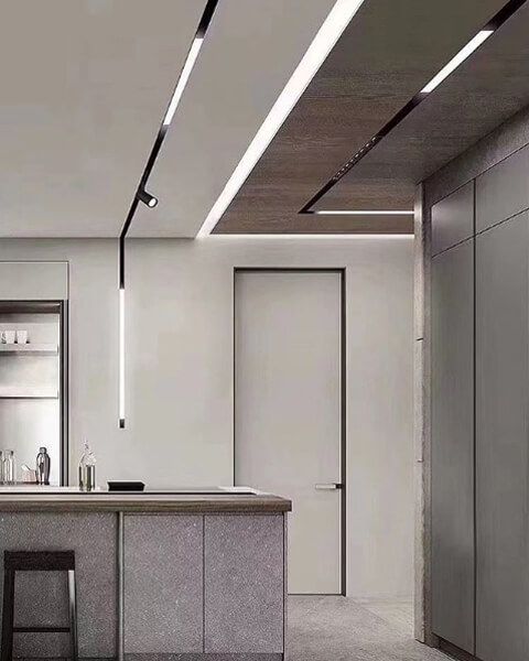 Трекова магнітна рейка врізна 2 м Electro House Magnetic Light Чорний EH-TRM-2m