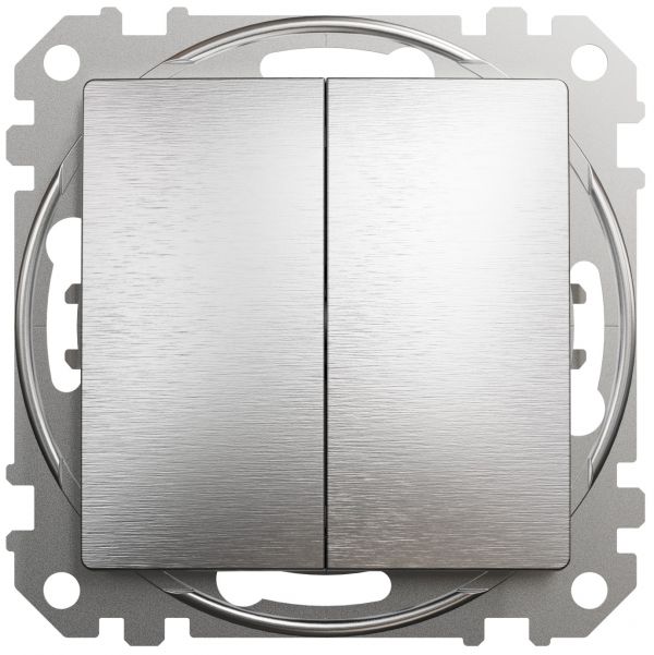 Двоклавішний вимикач Матовий алюміній Sedna Elements Schneider Electric SDD170105