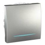 MGU3.201.30N Вимикач 1- клавішний  з підсвіткою сх1 2мод. алюміній Unica Schneider Electric