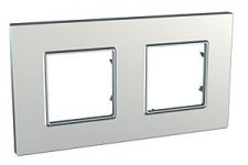 MGU6.704.55 Рамка 2-місна срібло Unica Quadro Schneider Electric