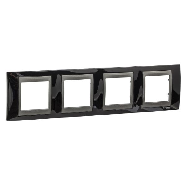 MGU66.008.293 Рамка 4м, черный родий-графит, горизонт. Unica Top Schneider Electric