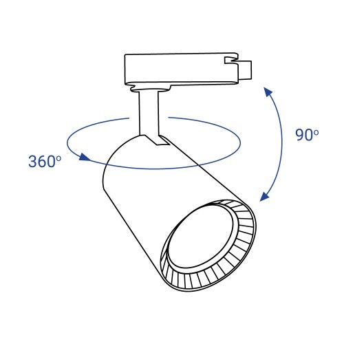 Трековый LED светильник AL100 COB 12W 960LM 4000K  IP40 черный 70*93*120мм Feron