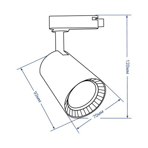 Трековый LED светильник AL100 COB 12W 960LM 4000K  IP40 черный 70*93*120мм Feron