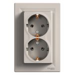 Розетка двойная с заземлением бронза Asfora Plus Schneider Electric EPH9900169