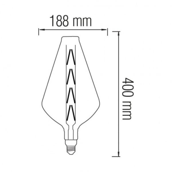 Лампа свiтлодiодна 8W E27 2200K filament Horoz PARADOX-XL Amber