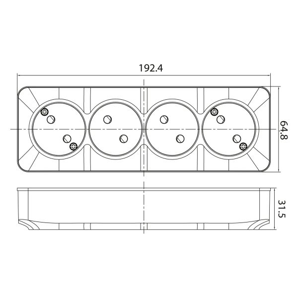 Розетка четверна без заземлення Horoz POWER MAX-4 біла