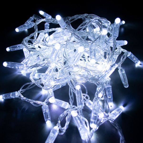 Гирлянда уличная STARLIGHT линейная белый Мерцание Flash 100LED IP44 кабель прозрачный 5м