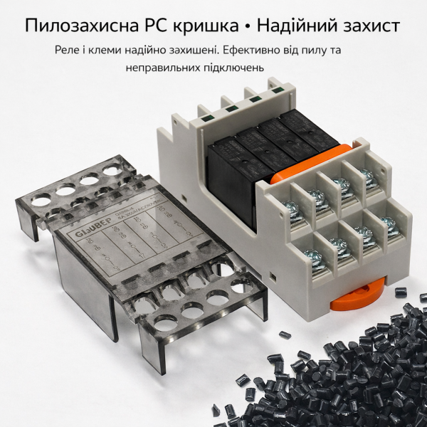 Проміжне реле на DIN-рейку Glauber Relay G5NB-4 канали 24V DC 5A (GLB-RLY-G5NB-4-24DC)