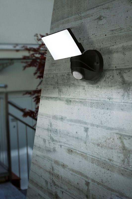 Настінний світильник вуличний Eglo PAGINO 13W 5000K IP44 з датчиком руху чорний