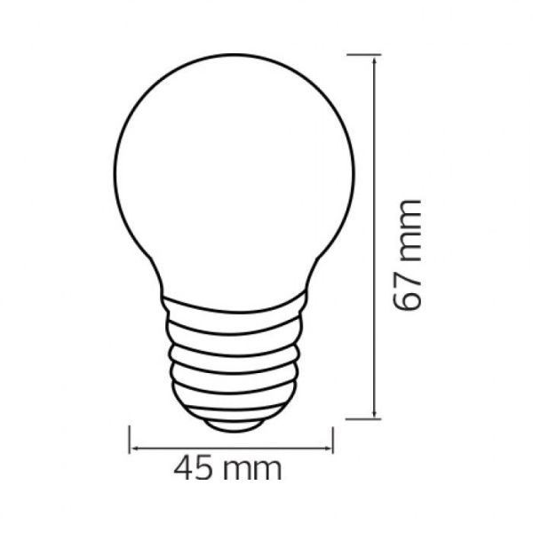 Світлодіодна лампа 1W Е27 Rainbow Yellow 105lm