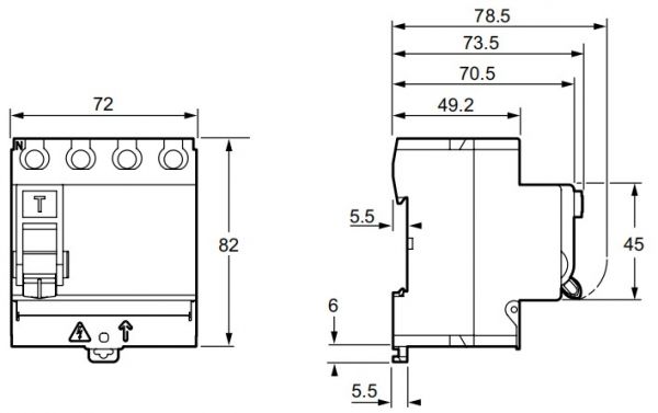 Вимикач диференційного струму ВДС 4P 63А 300мА тип AC Schneider Electric Resi9 R9R54463