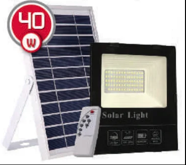LED прожектор 40W на сонячній батареї з пультом 6500K IP65 VARGO VS-047