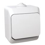 Накладний прохідний вимикач одноклавішний білий IP44 Cedar Plus Schneider Electric WDE000560