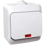 Накладний вимикач одноклавішний з підсвіткою білий IP44 Cedar Plus Schneider Electric WDE000514