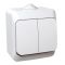 Накладний вимикач двохклавішний білий IP44 Cedar Plus Schneider Electric WDE000550