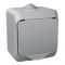 Накладний прохідний вимикач одноклавішний сірий IP44 Cedar Plus Schneider Electric WDE000660