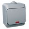Накладний вимикач одноклавішний з підсвіткою сірий IP44 Cedar Plus Schneider Electric WDE000614