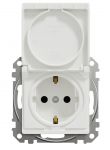 Розетка з заземленням, зі шторками та кришкою Білий Sedna Design Schneider Electric SDD111024