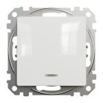 Одноклавішний вимикач з LED підсвіткою Білий Sedna Design Schneider Electric SDD111101L