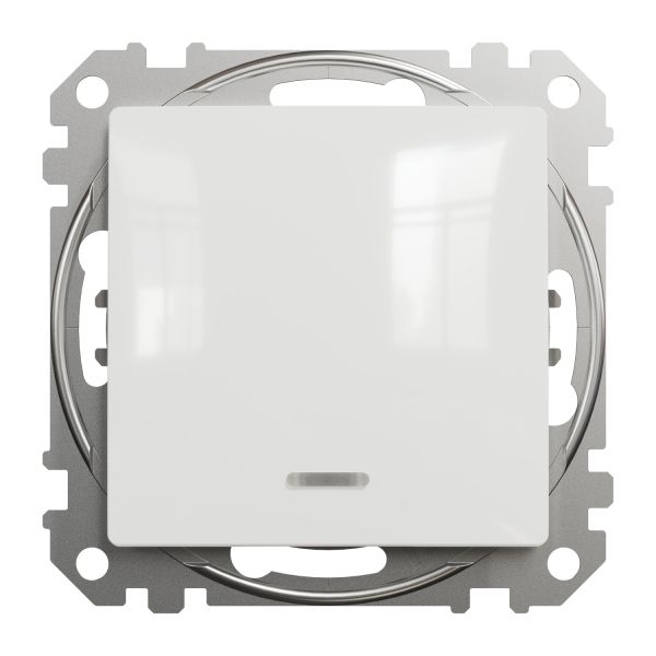 Одноклавішний вимикач з LED підсвіткою Білий Sedna Design Schneider Electric SDD111101L