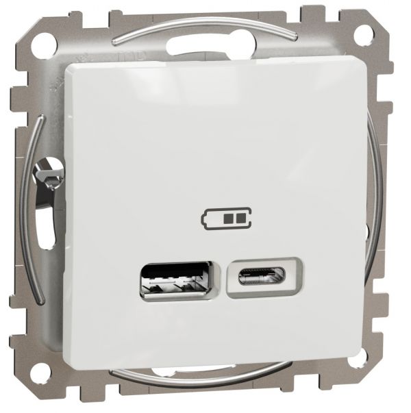 USB розетка тип A+C 2,4A Білий Sedna Design Schneider Electric SDD111402