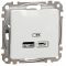 USB розетка тип A+C 2,4A Білий Sedna Design Schneider Electric SDD111402