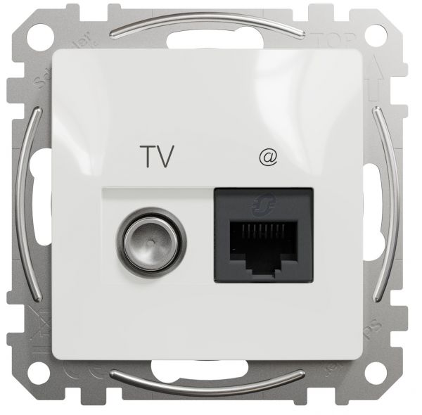 Розетка RJ45 категорія 6 UTP -TV Білий Sedna Design Schneider Electric SDD111469T