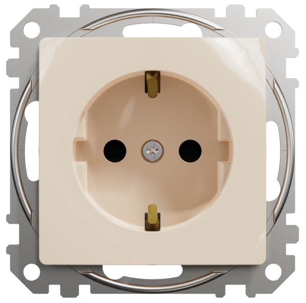 Розетка з заземленням та зі шторками Бежевий Sedna Design Schneider Electric SDD112022
