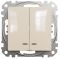 Двоклавішний вимикач з синьою LED підсвіткою Бежевий Sedna Design Schneider Electric SDD112105L