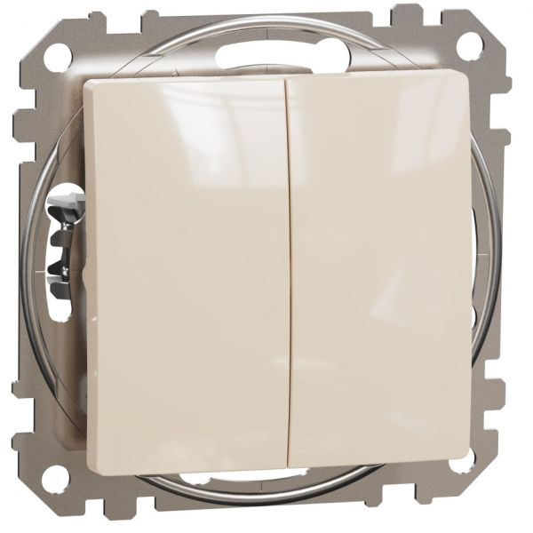 Двоклавішний вимикач Бежевий Sedna Design Schneider Electric SDD112105