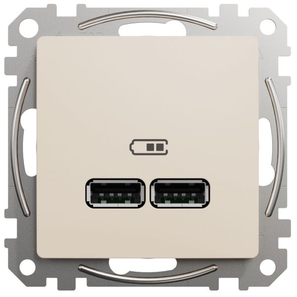 USB розетка тип A+A 2,1A Бежевий Sedna Design Schneider Electric SDD112401