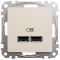 USB розетка тип A+A 2,1A Бежевий Sedna Design Schneider Electric SDD112401