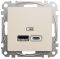 USB розетка тип A+C 2,4A Бежевий Sedna Design Schneider Electric SDD112402