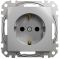 Розетка з заземленням та зі шторками Алюміній Sedna Design Schneider Electric SDD113022