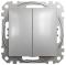 Двоклавішний перемикач Алюміній Sedna Design Schneider Electric SDD113108