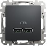 USB розетка тип A+A 2,1A Чорний Sedna Design Schneider Electric SDD114401