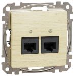 Компютерна розетка подвійна роз’єм RJ45 кат. 5е UTP Sedna Design & Elements Венге - імітація дерева Schneider Electric SDD180452