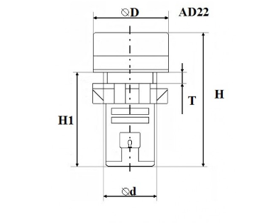 Зумер світлосигнальний  AD22-22MS 220В AC/DC