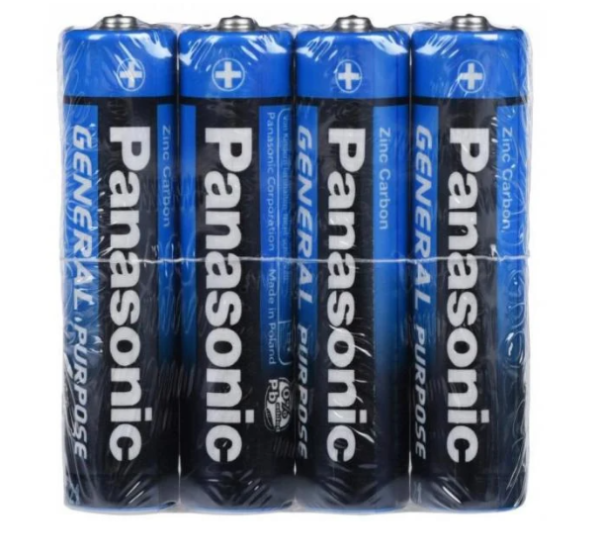 Батарейка АА Panasonic солевая R6 General Purpose R6BER/4P d13,9мм х высота 50,25мм 4 шт