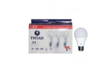 Світлодіодна LED лампа (набір 3 шт) ТИТАН A60 15W 3000K тепле світло 220V E27