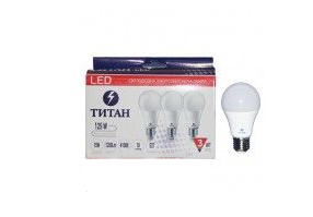 Світлодіодна LED лампа (набір 3 шт) ТИТАН A60 15W 3000K тепле світло 220V E27