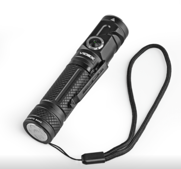Ліхтарик портативний Led Videx акумулятор змінний Li-ion 18650 2200mAh 1000Lm 5000K 140m чорний