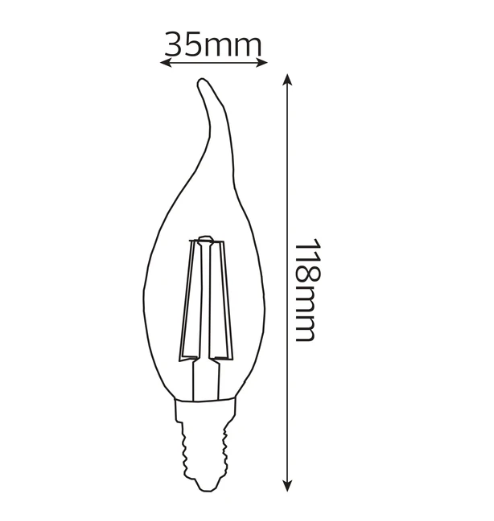 Светодиодная лампа FILAMENT FLAME-4 4W Е14 4200К