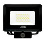 Прожектор світлодіодний Lebron  LF-10S 10W 6500K 800Lm 108x160x40мм датчик руху 10м 230V ІР65 чорний