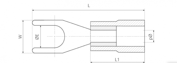 Наконечник вилковий з ізоляцією SV 2-5 (1,5-2,5/5) (100 шт)
