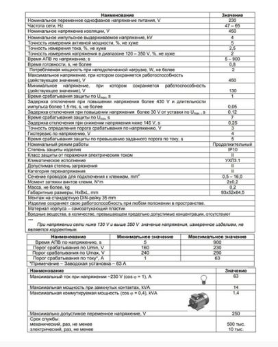 Мультифункциональное реле напряжения 40А Новатек РН-240Т