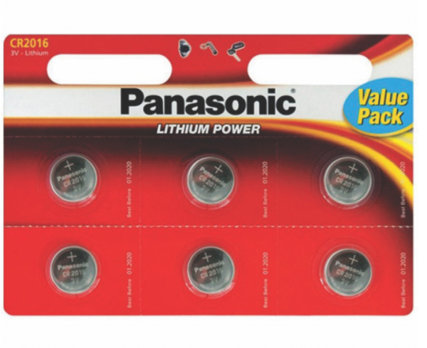 Батарейка Panasonic CR2016 литиевая дисковая Lithium 3V d20 толщина 1,6мм емкость 90mAh 1шт
