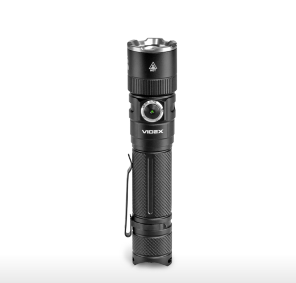 Фонарик портативный Led Videx аккумулятор сменный Li-ion 21700 4000mAh 1500Lm 5000K 230m черный