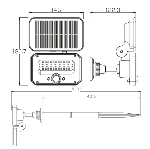 Прожектор світлодіодний на сонячній батареї Horoz SPARROW-16 10W 6400K