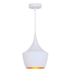 Світильник люстра підвісний Velmax V-CL-FISH-Wh-G під лампу max60W E27 220V 240х320мм білий золото
